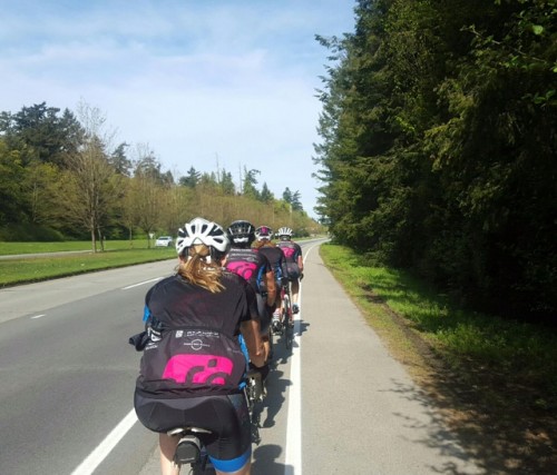 Now that is a nice paceline. The rider in the rear is most susceptible to getting dropped (because of the gaps that open up). We put a strong rider on the rear to help prevent this.